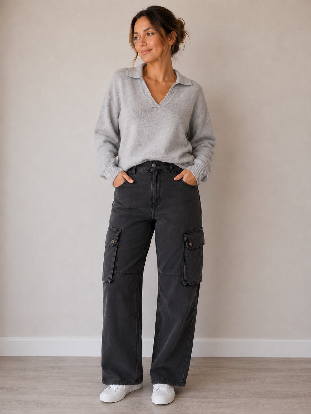 Wild Fable Cargo Pants XXS Black High Rise Utility Straight Leg NWT